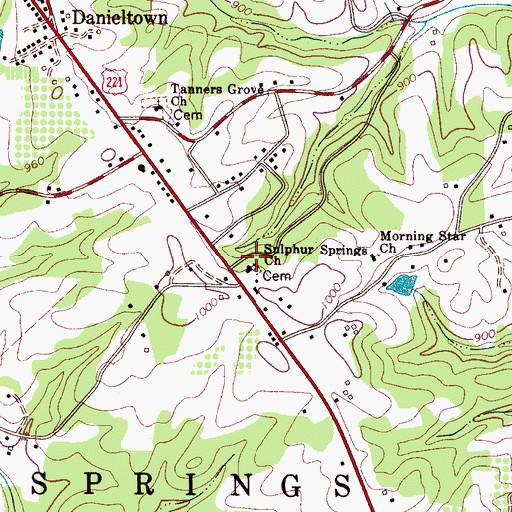 Topographic Map of Sulphur Spring Church, NC