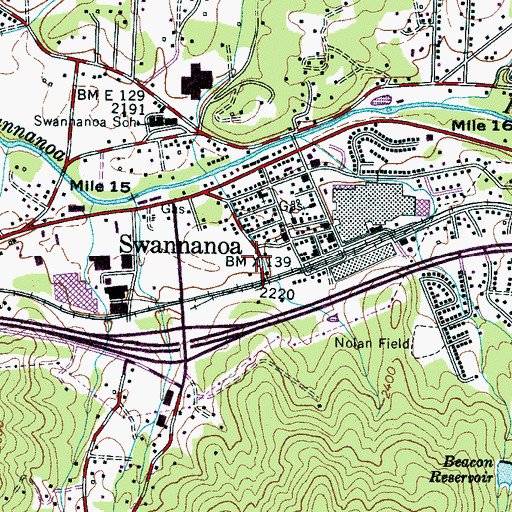 Topographic Map of Swannanoa, NC