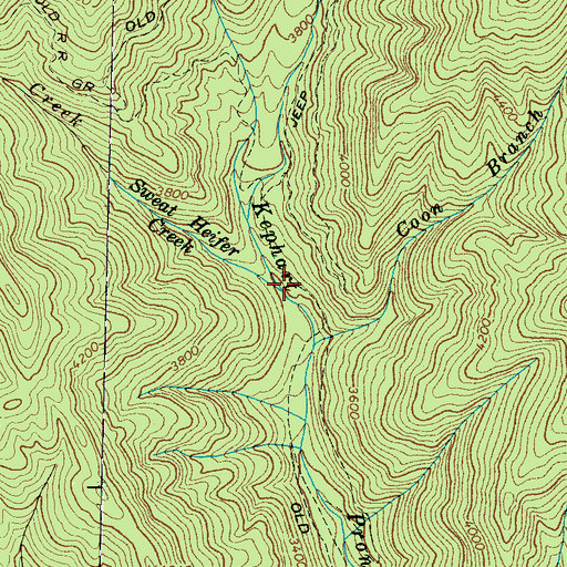 Topographic Map of Sweat Heifer Creek, NC