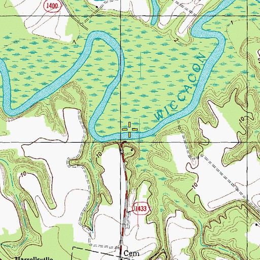 Topographic Map of Tar Ferry, NC
