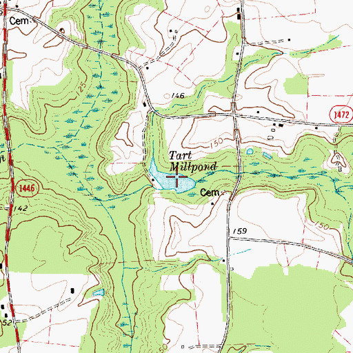Topographic Map of Tart Millpond, NC