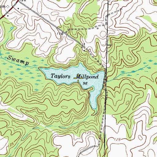 Topographic Map of Taylors Millpond, NC