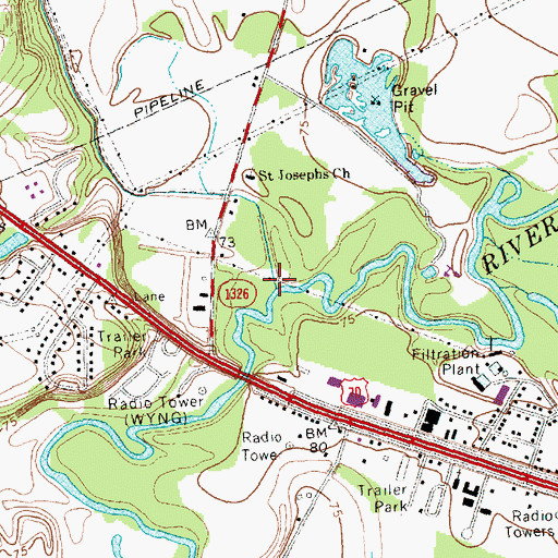 Topographic Map of The Canal, NC