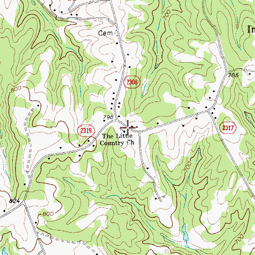 Topographic Map of The Little Country Church, NC