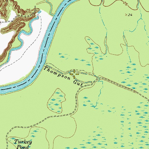 Topographic Map of Thompson Gut, NC