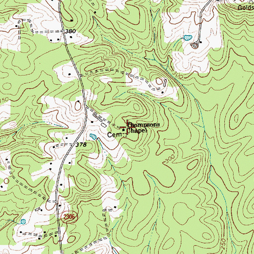 Topographic Map of Thompsons Chapel, NC