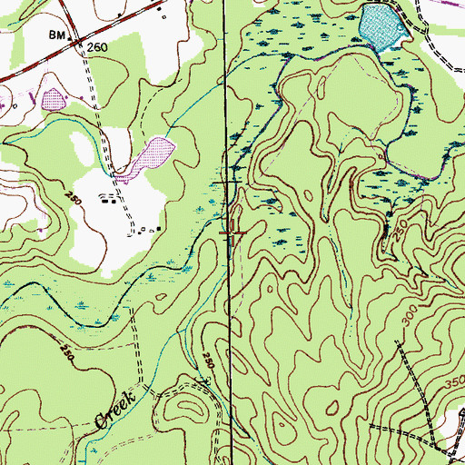 Topographic Map of Tuckahoe Creek, NC
