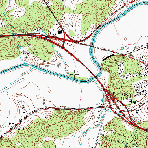 Topographic Map of Tucker Hole Creek, NC