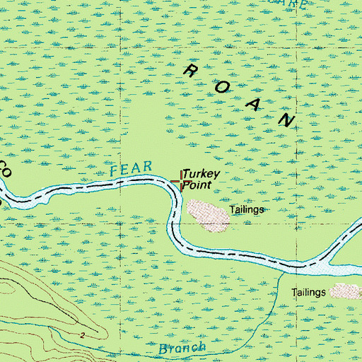 Topographic Map of Turkey Point, NC