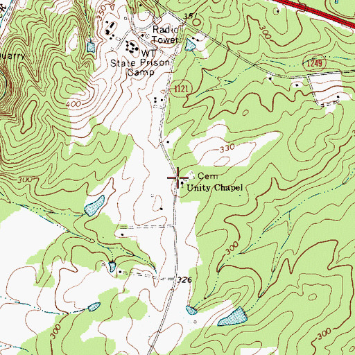 Topographic Map of Unity Chapel, NC