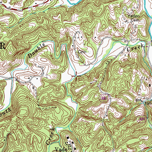 Topographic Map of Vade Mecum Creek, NC