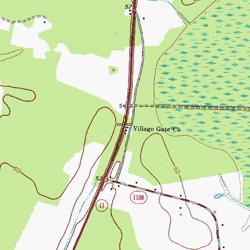 Topographic Map of Village Gate Church, NC