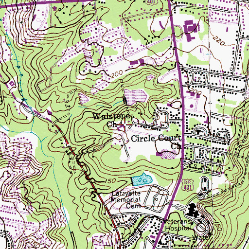 Topographic Map of Walstone Church, NC