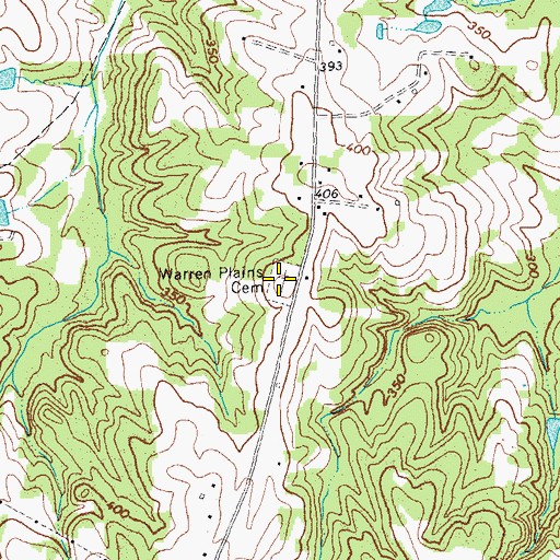 Topographic Map of Warren Plains Cemetery, NC