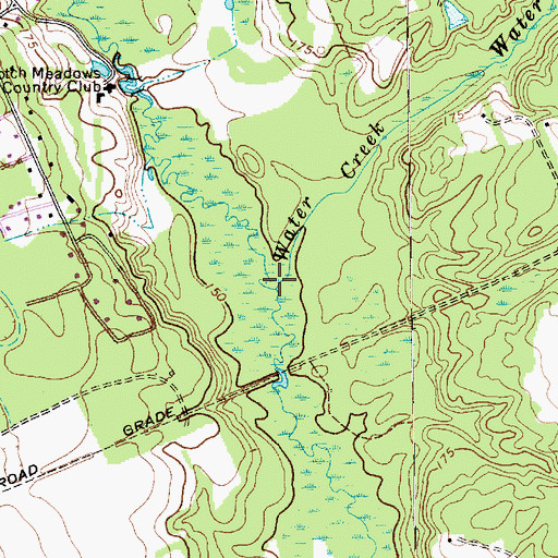 Topographic Map of Water Creek, NC