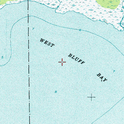 Topographic Map of West Bluff Bay, NC