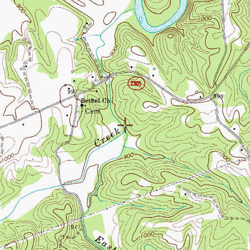 Topographic Map of West Swan Creek, NC