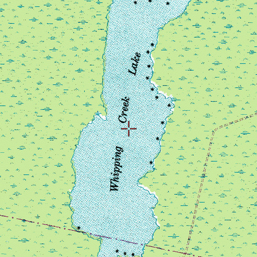 Topographic Map of Whipping Creek Lake, NC