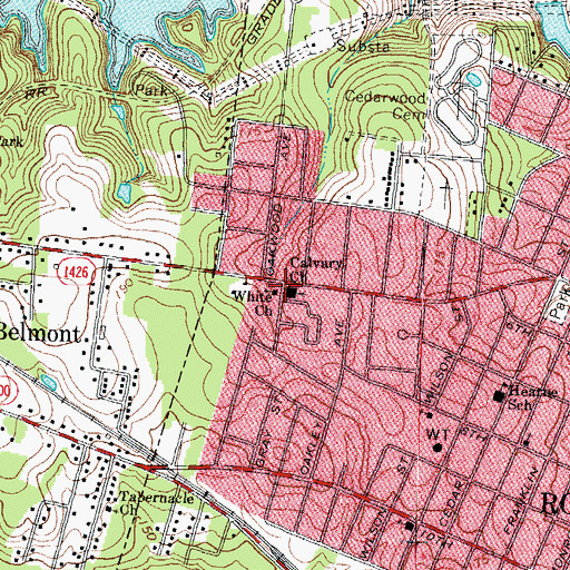 Topographic Map of White Church, NC