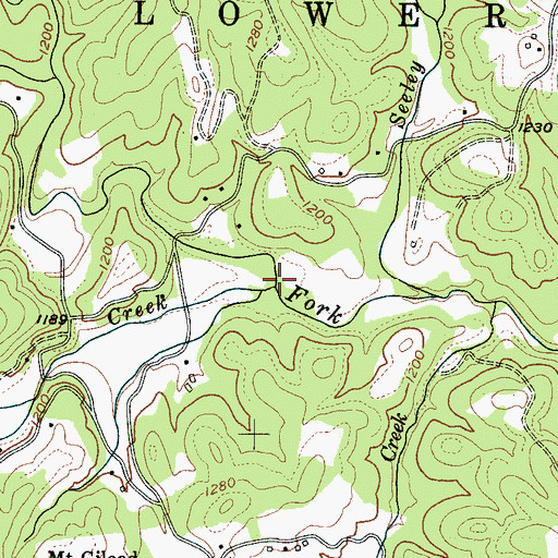 Topographic Map of White Oak Creek, NC