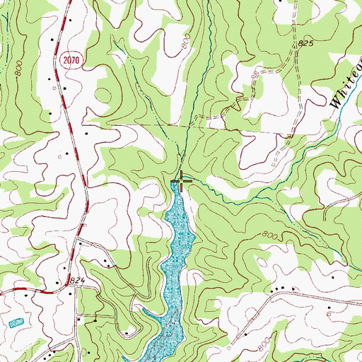 Topographic Map of Whiteoak Creek, NC