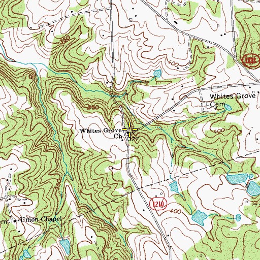 Topographic Map of Whites Grove Church, NC