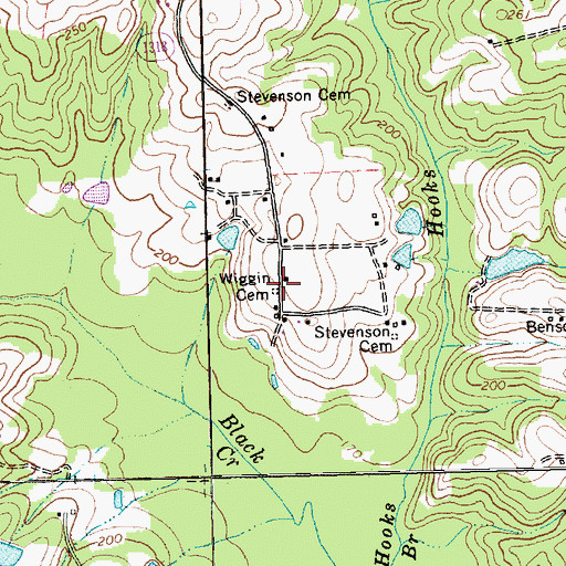 Topographic Map of Wiggin Cemetery, NC