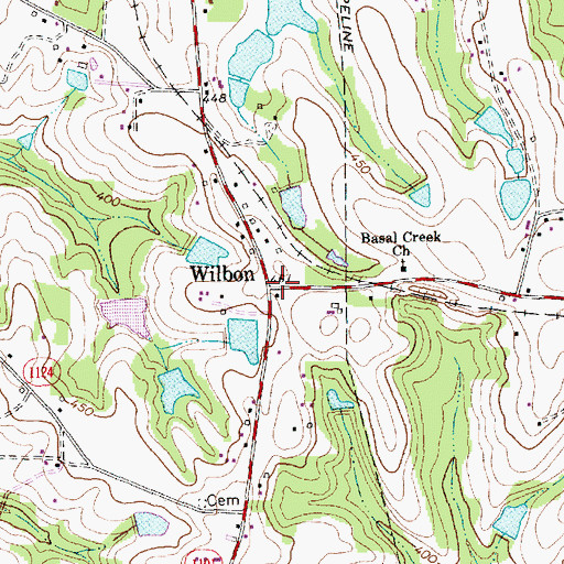 Topographic Map of Wilbon, NC