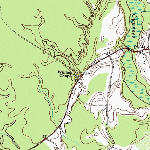 Topographic Map of William Chapel, NC