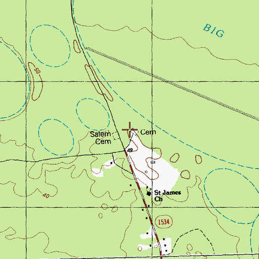 Topographic Map of Wilson Chapel, NC