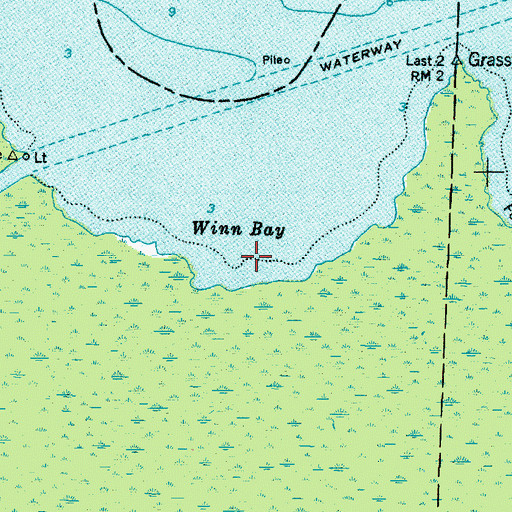 Topographic Map of Winn Bay, NC