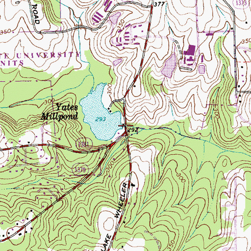 Topographic Map of Yates Millpond, NC