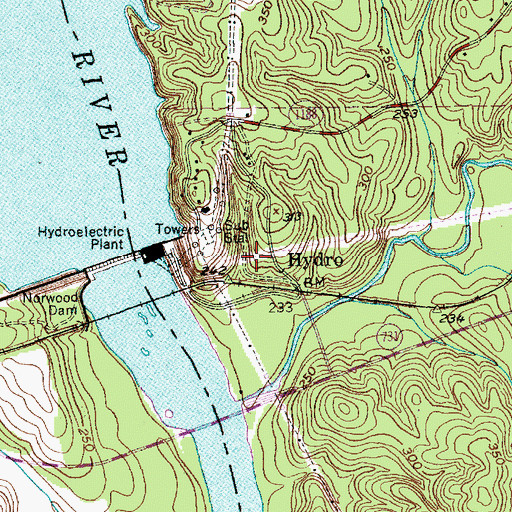 Topographic Map of Hydro, NC