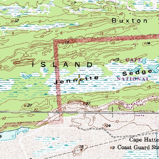Topographic Map of Jennette Sedge, NC