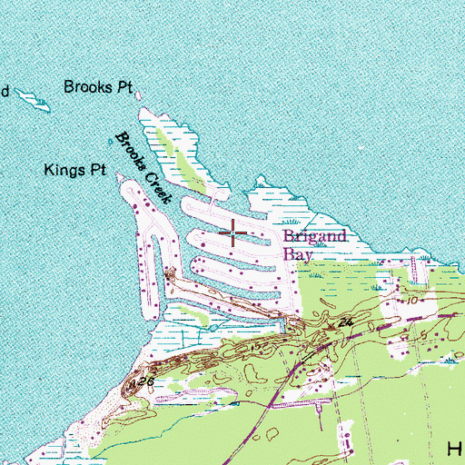 Topographic Map of Brigand Bay, NC