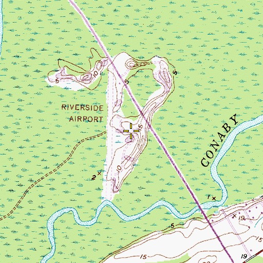 Topographic Map of Riverside Airport (historical), NC