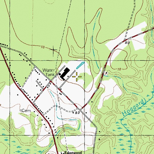 Topographic Map of Lea Lumber Company Airport (historical), NC