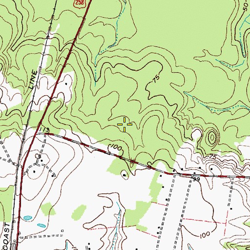 Topographic Map of Scotland Neck East Airport, NC