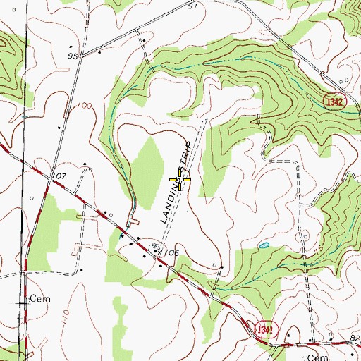 Topographic Map of Ward Airport (historical), NC