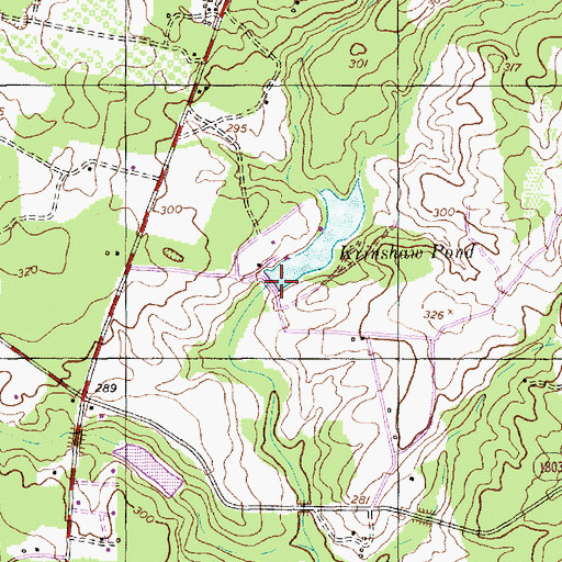 Topographic Map of James Pond Dam, NC