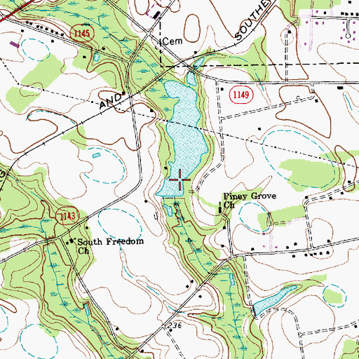 Topographic Map of Williamson Pond Dam, NC