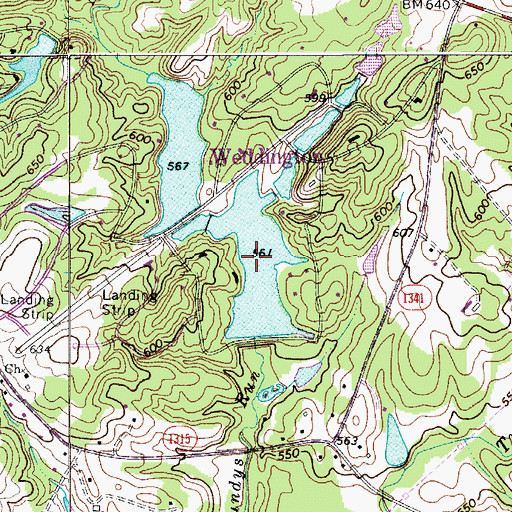 Topographic Map of Aero Plantation Lake Number Two, NC