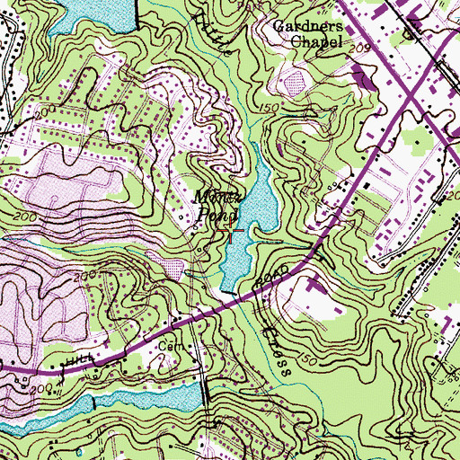 Topographic Map of Glenville Lake Dam, NC