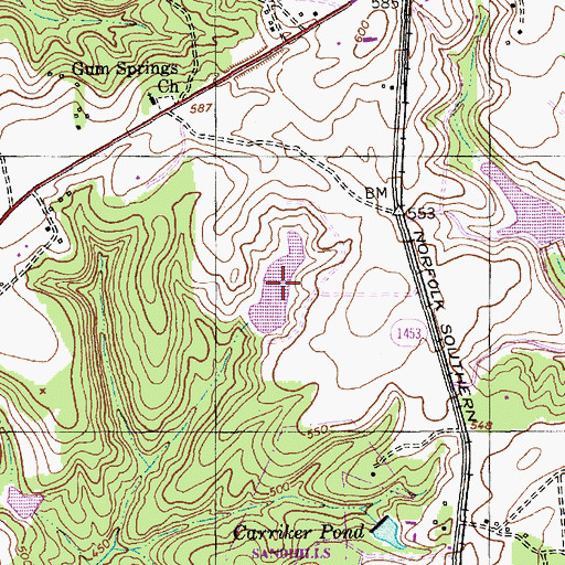 Topographic Map of Dewitt Pond, NC