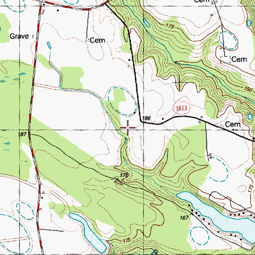 Topographic Map of Sampson Acres Lake, NC