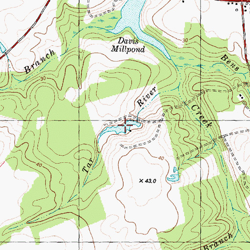 Topographic Map of Davis Pond, NC