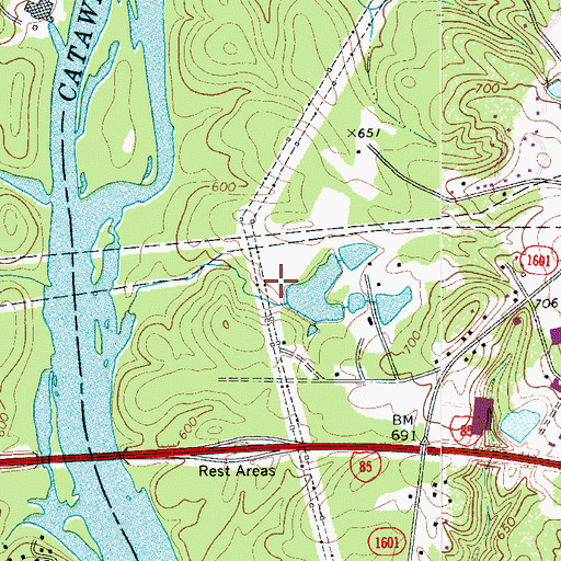 Topographic Map of Martin Pond Number Two Dam, NC