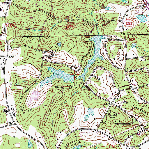 Topographic Map of Holiday Lake Upper Dam, NC
