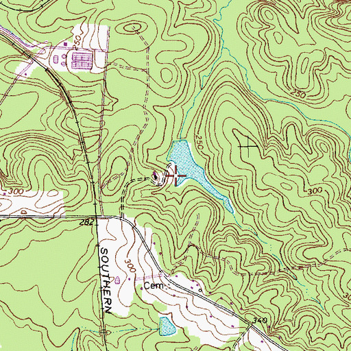 Topographic Map of Sky View Lake Dam, NC