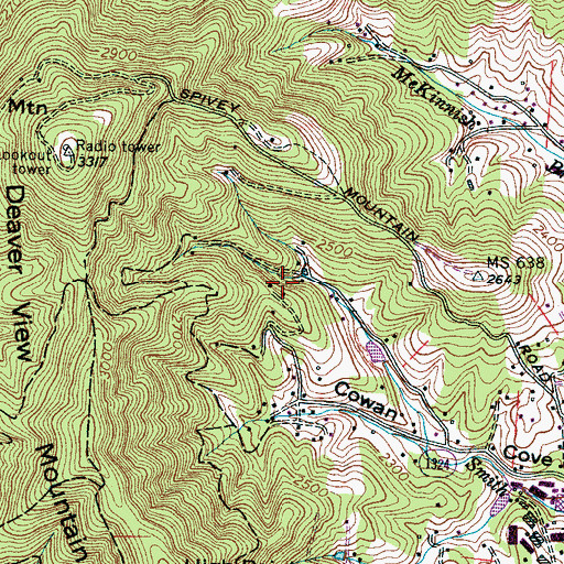 Topographic Map of J and J Trout Lake, NC